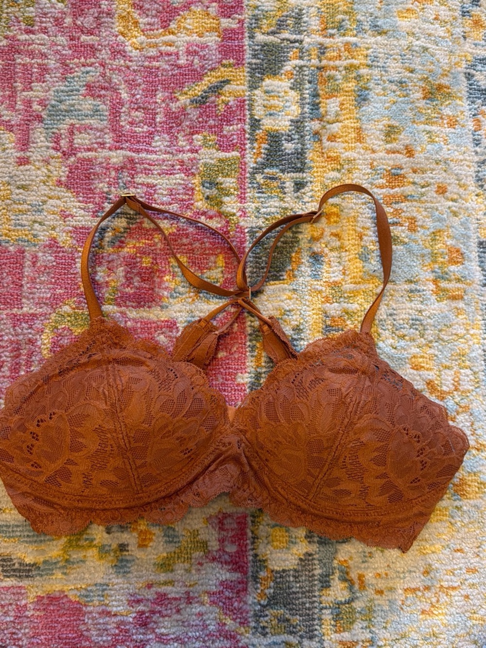 Lace Underwire Bra Rust